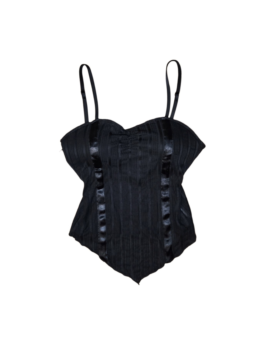 Y2k Black Corset-Style Strappy Tank Top!